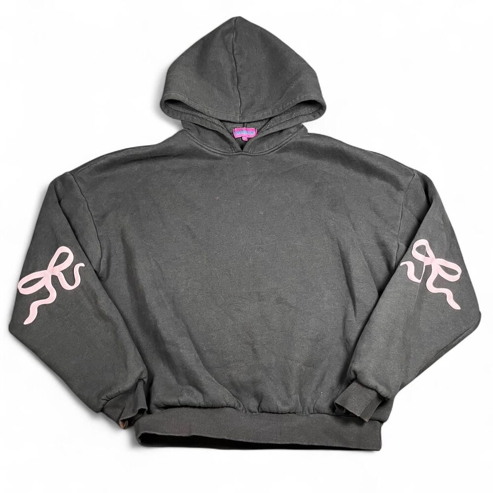 Edikted Women's Grey and Pink Hoodie
